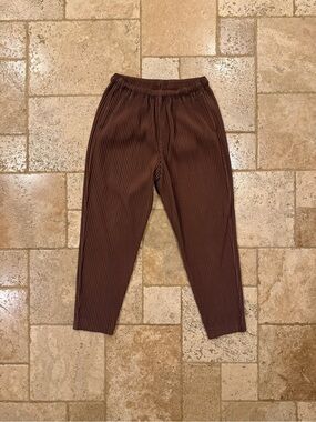 Homme Plisse Issey Miyake Pleated Brown Trouser Pants